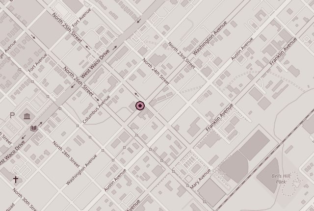Map showing The Fine Line at 2509 Washington Ave, Waco, Texas
