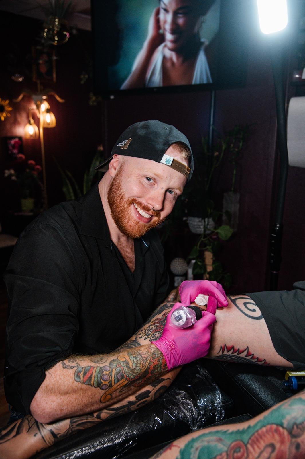 Portrait of Taylor, tattoo artist at The Fine Line.